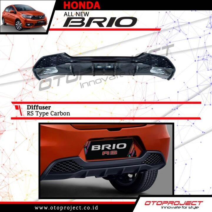 Rear Diffuser All New Brio Bumper Belakang Type RS Carbon 2018 2022