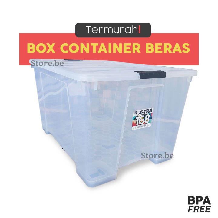 Termurah Box Container Jumbo Transparan Dengan Roda Liter