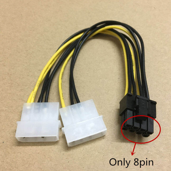 6 Inch 2 X Molex 4 Pin To 8 Pin PCI Express Video Card Pci E ATX PSU