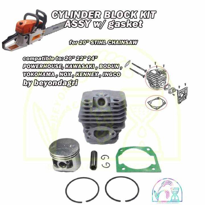 Cylinder Block Kit For 20 22 24 STIHL Chainsaw YD52 5200 YD58 5800