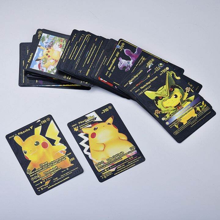 Pokemon Cards 55pcs Metal Gold Card Plated Ultra Rare Collection Cards