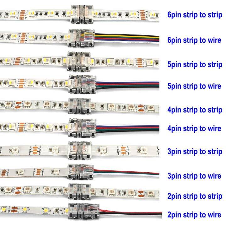 2 5pcs 2pin LED Connectors 4 5 6 Pin 3pin 4pin RGB LED Strip Connector