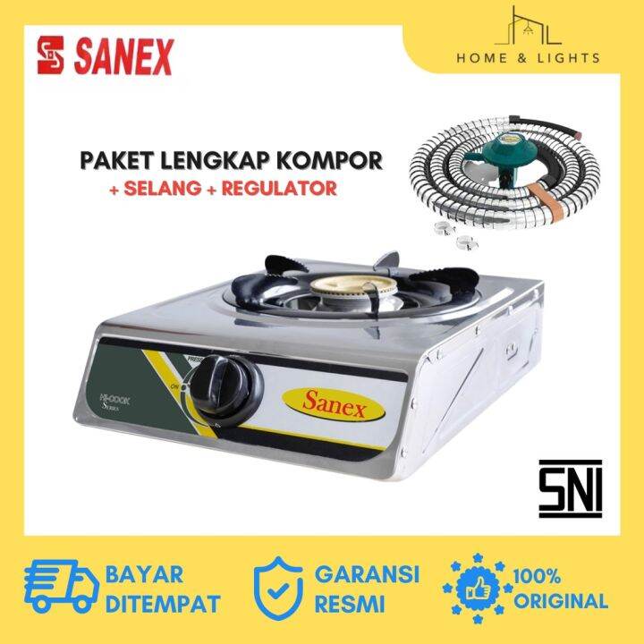 Kompor Gas Tungku Sanex Free Selang Dan Regulator Gas Paket Kompor