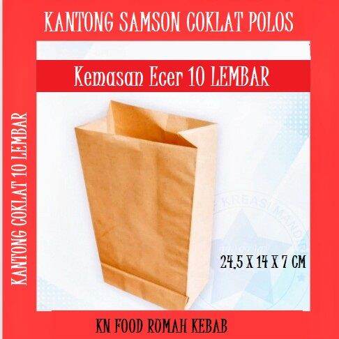 Pcs Paper Bag Coklat Ecer Lembar Kantong Kertas Burger Fried