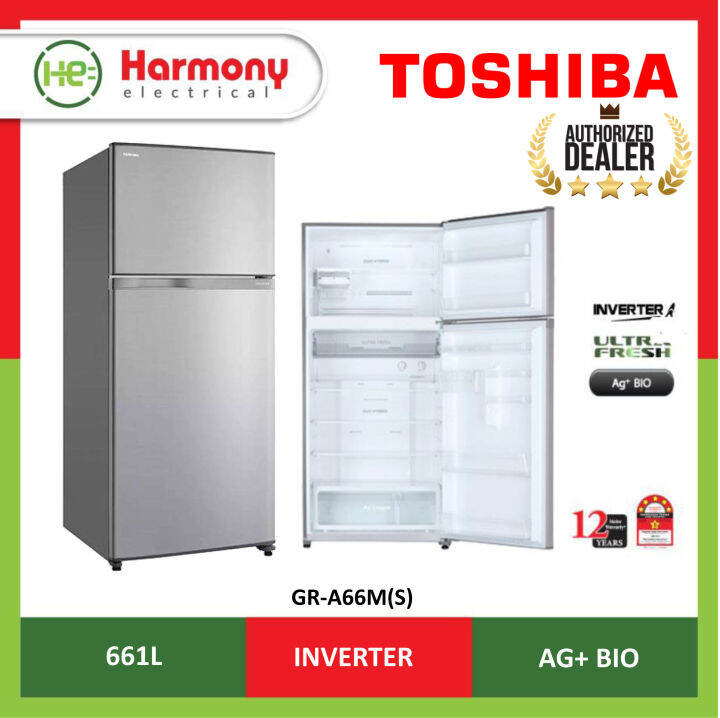 COURIER DELIVERY TOSHIBA 661L 2 Doors Inverter Refrigerator With Ag