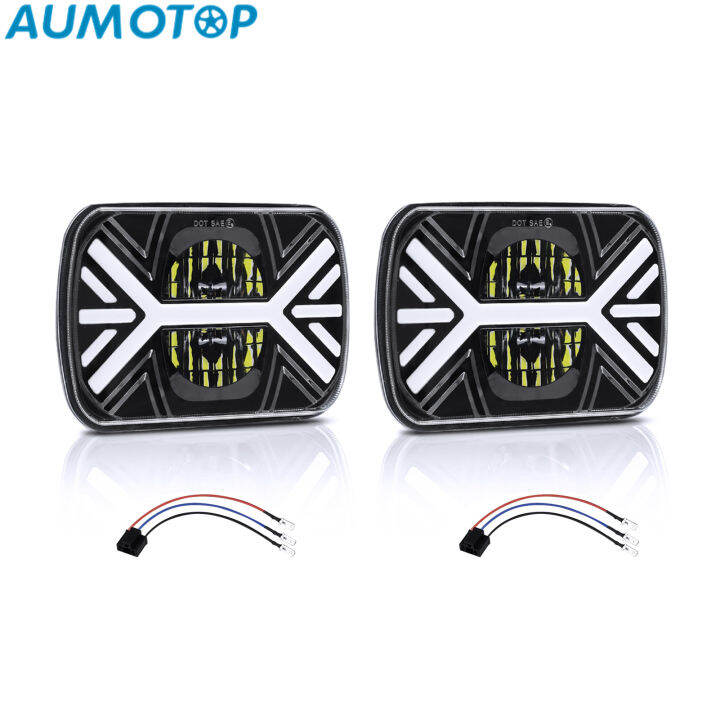 Aumotop Automobile Headlights 2 Pack 7inch LED Headlights With White