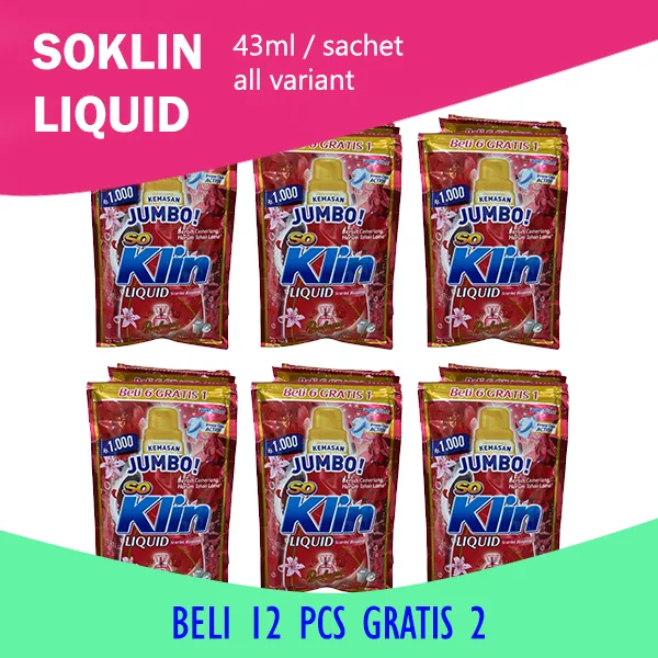 Soklin Liquid Sachet Jumbo Renceng Pcs Bonus Seribuan Pcs