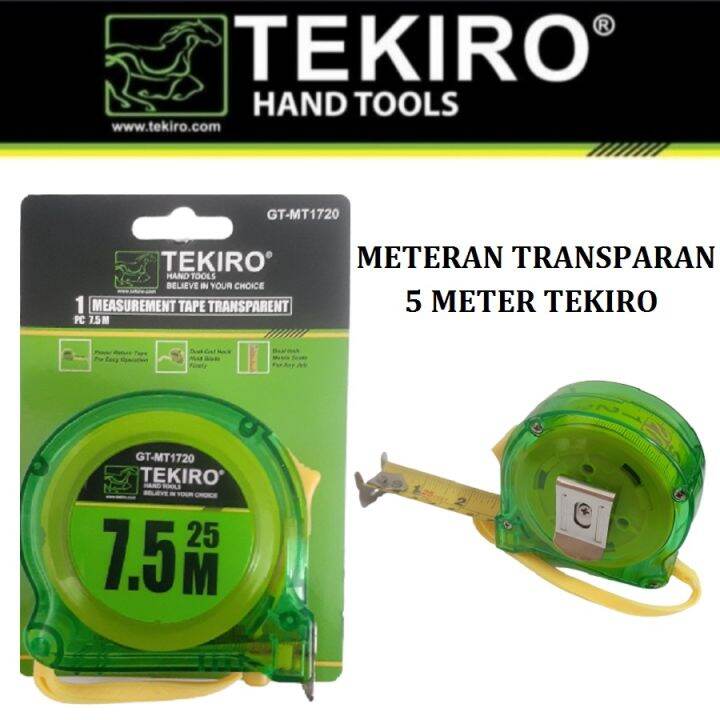 TEKIRO Meteran Roll Transparan 7 5 Meter Meteran Rol Tangan 7 M