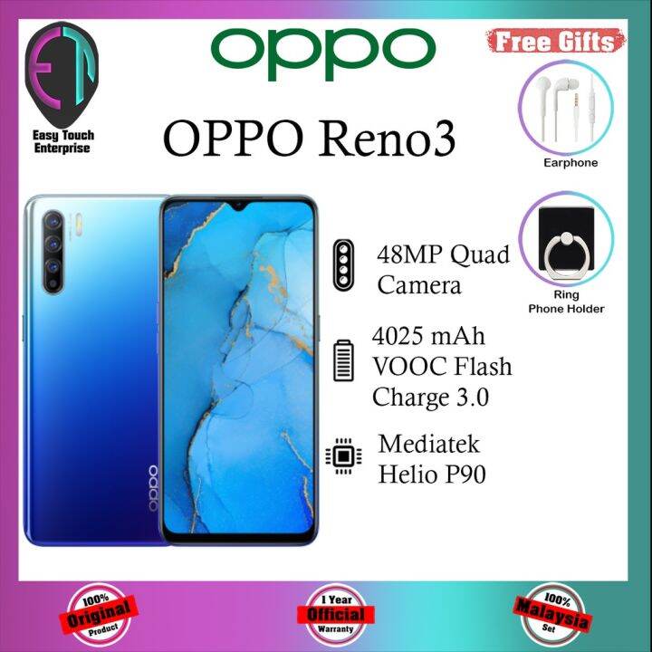 OPPO Reno 3 Smartphone 8GB RAM 128GB ROM Ultra Dark Mode Ultra