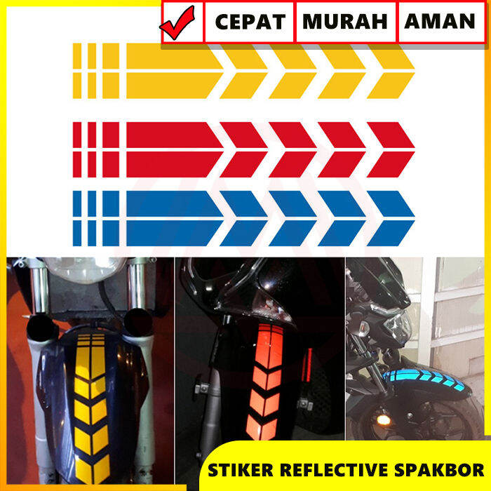 MODIFIKASIMARKET STIKER SPAKBOR DEPAN MOTOR REFLEKTOR REFLECTIVE