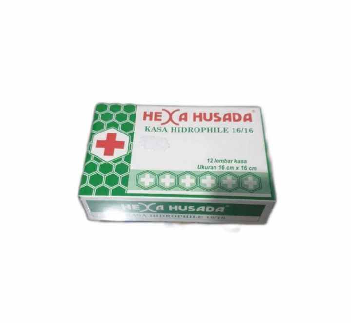 Kasa Steril HEXA HUSADA Kasa Hidrofil 16 X 16 Cm Onemed Box Isi 12 Lbr