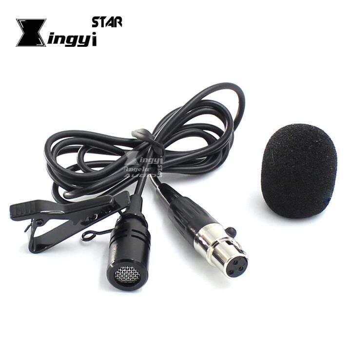 Mini Xlr Pin Ta F Connector Tie Lapel Mic Lavalier Clip Microphone