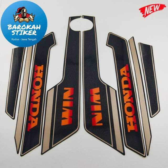 Striping Stiker Polet List Motor Honda Win Hitam Lis Gold List