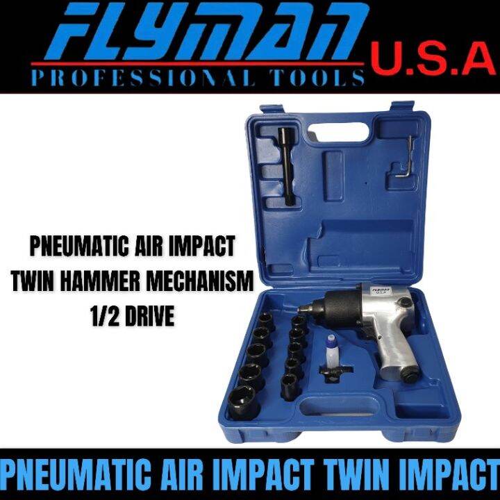 Flyman Original Tools Supplier Pneumatic Air Impact Wrench Twin Hammer