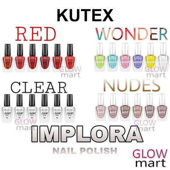 IMPLORA Kutex Nail Polish Nude Red Wonder Clear Bening Merah Putih