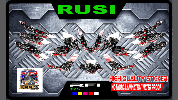 Rusi Rfi Sticker Full Body Decals White X Black Lazada Ph