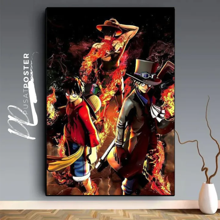 Poster Kayu One Piece Luffy Foto One Piece Monkey D Luffy Poster