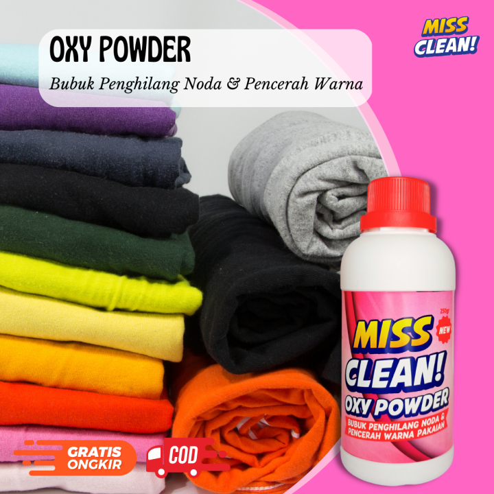 Oxy Powder Miss Clean Penghilang Noda Bandel Pada Pakaian Mencerahkan