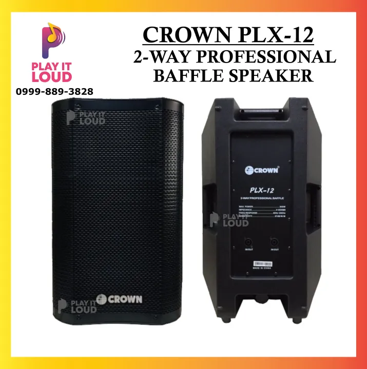 CROWN PLX 12 900watts 2 WAY PROFESSIONAL BAFFLE SPEAKER 1pc Lazada PH