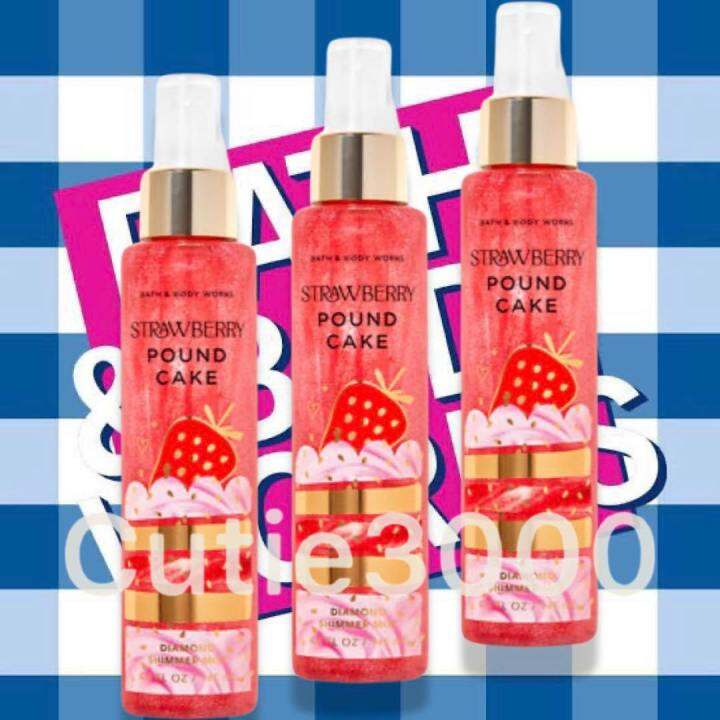 Strawberry Pound Cake Diamond Shimmer Mist 2023 Bath And Body Works BBW