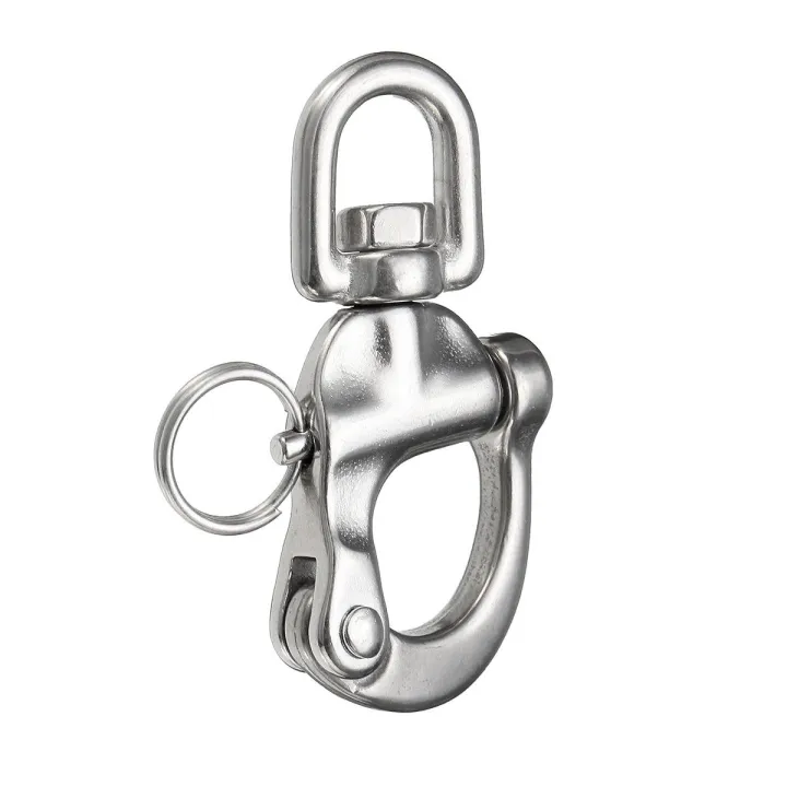 1PC D Ring Type Swivel Snap Hook Rotary Shackle 316 Stainless Steel