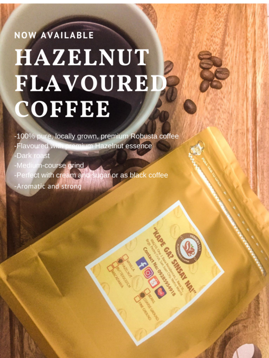 HAZELNUT FLAVOURED Coffee 250 Grams MEDIUM COARSE GROUND Dark Roast