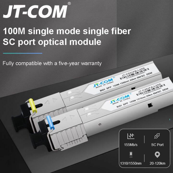 JT 100M SC SFP Module Mini GBIC 100Mbps Fiber Tranceiver BIDI SFP