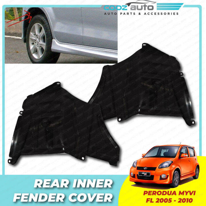 Perodua Myvi 2005 2010 Rear Inner Fender Liner Under Suspension Whees