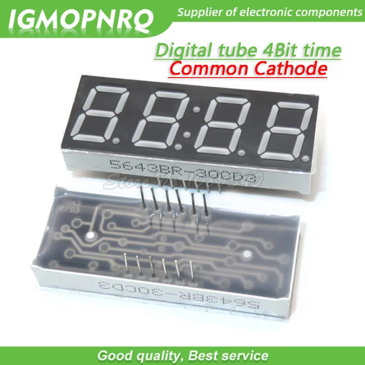 5pcs Digital Tube Segment Common Cathode AS Red 4 Bit Time Digital Tube