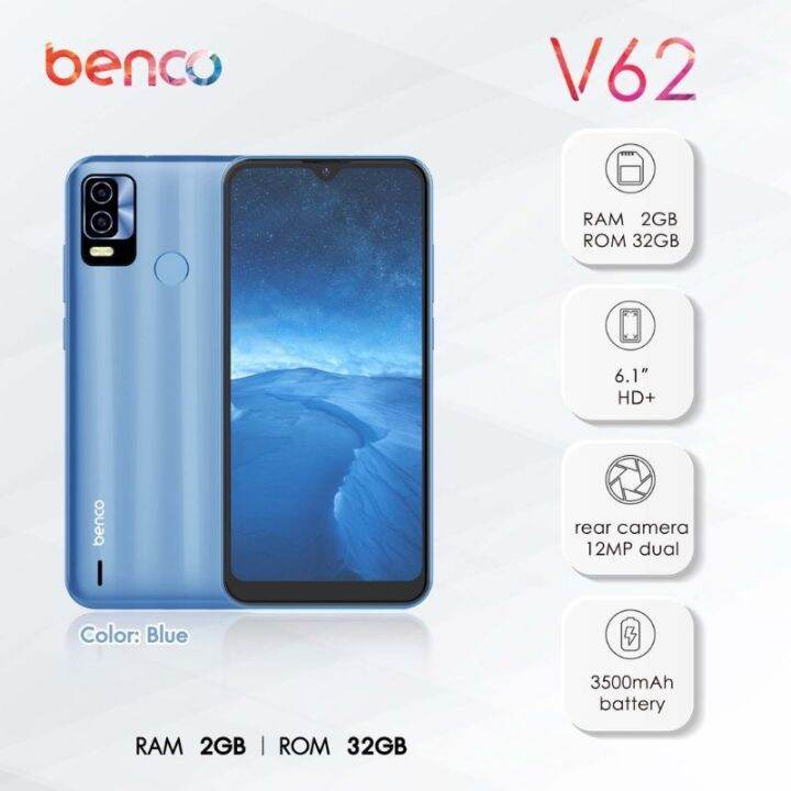 สงฟร สงไว Lava Benco V62 2 32GB ขนาดหนาจอ 6 1นว กลองหลง 12ลาน