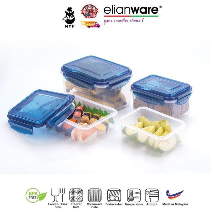 Elianware Ezy Lock Compartments Microwavable Airtight Food