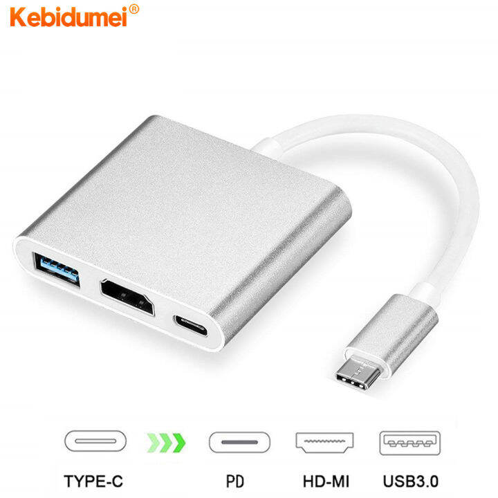 Kebidumei Usb C Hub Usb C To In Type C To Usb Charging Adapter