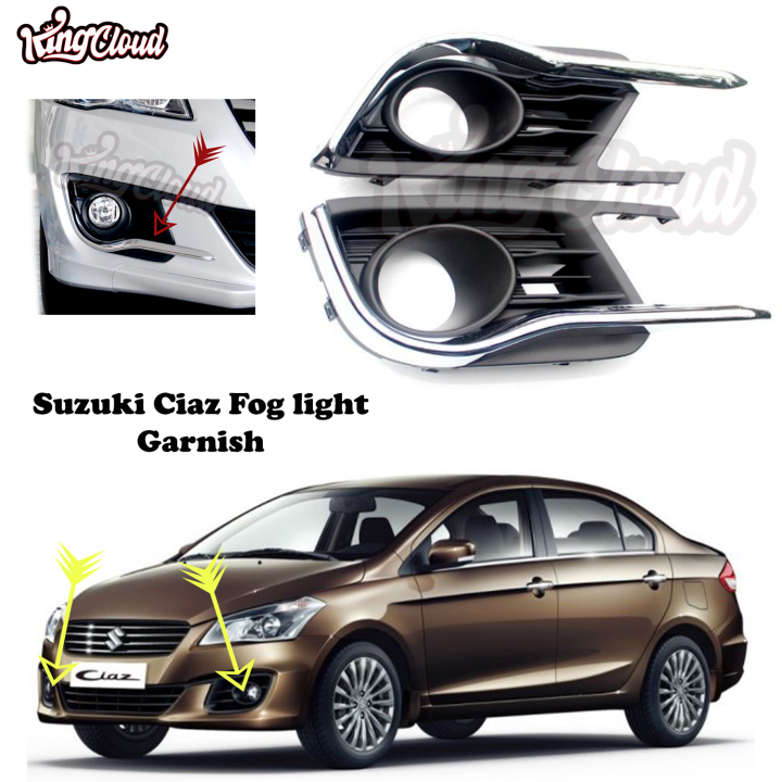 Suzuki Ciaz Fog Light Garnish Chrome Oem Replacement Cover Shell Abs