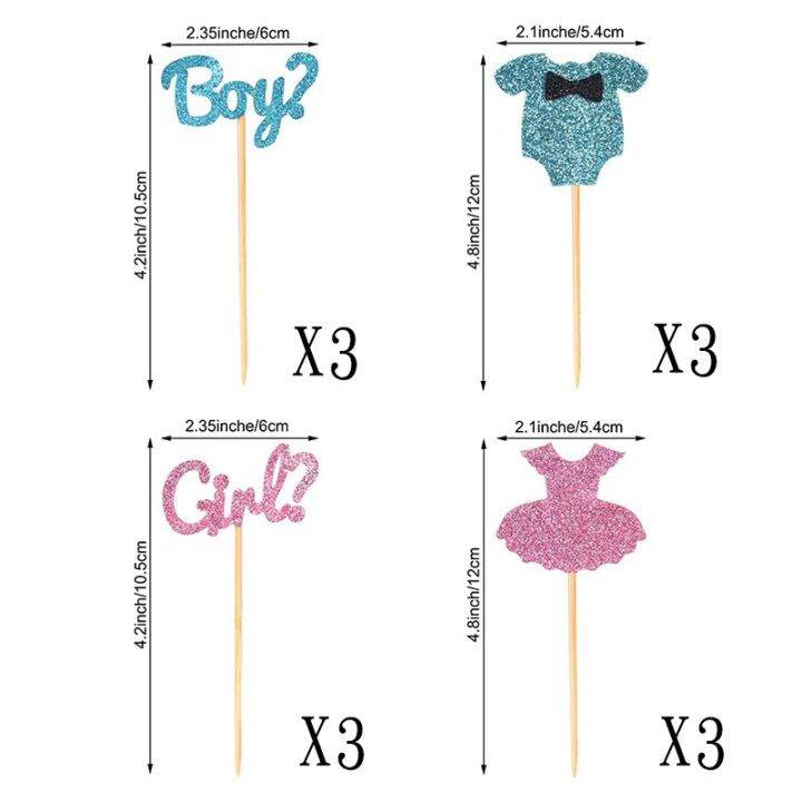 Pcs Boy Or Girl Cupcake Toppers Food Dessert Cake Picks For Gender