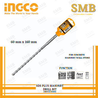 Ingco Original Sds Plus Masonry Drill Bit For Concrete Masonry Wall