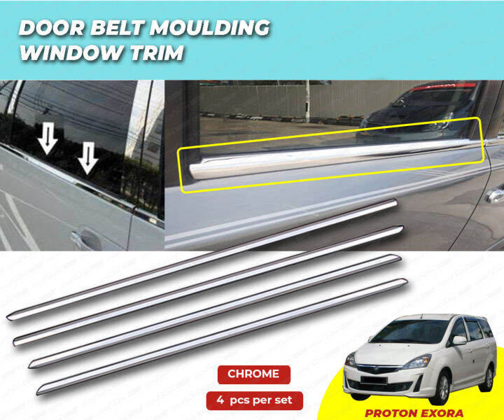 Proton Exora Window Trim Chrome Lining Door Belt Moulding Lazada