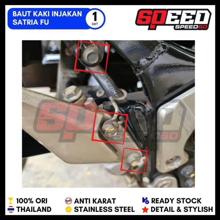 Baut Kaki Injakan Satria Fu Kanan Baut Probolt Thailand Stainless Steel