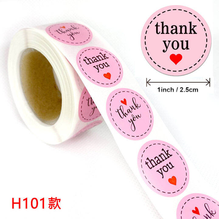 2 5CM 1Roll 500 Pcs Thank You Thankyou Flower Round Seal Sticker Tags