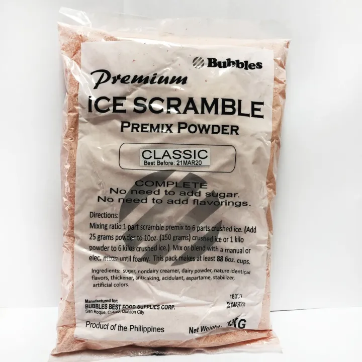 Ice Scramble Powder Bubbles Premium Classic Ice Scramble Kg Bubbles