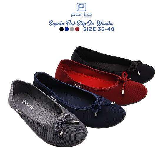 Porto Sepatu Wanita Flatshoes Balet Kain Nyaman Empuk Original