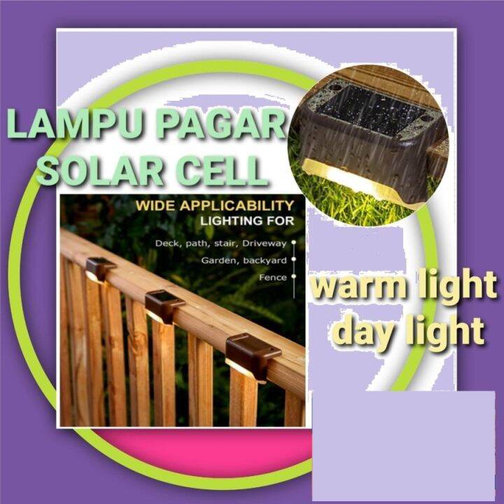 Lampu Pagar Taman Led Tenaga Surya Lampu Tangga Sinar Matahari Lazada