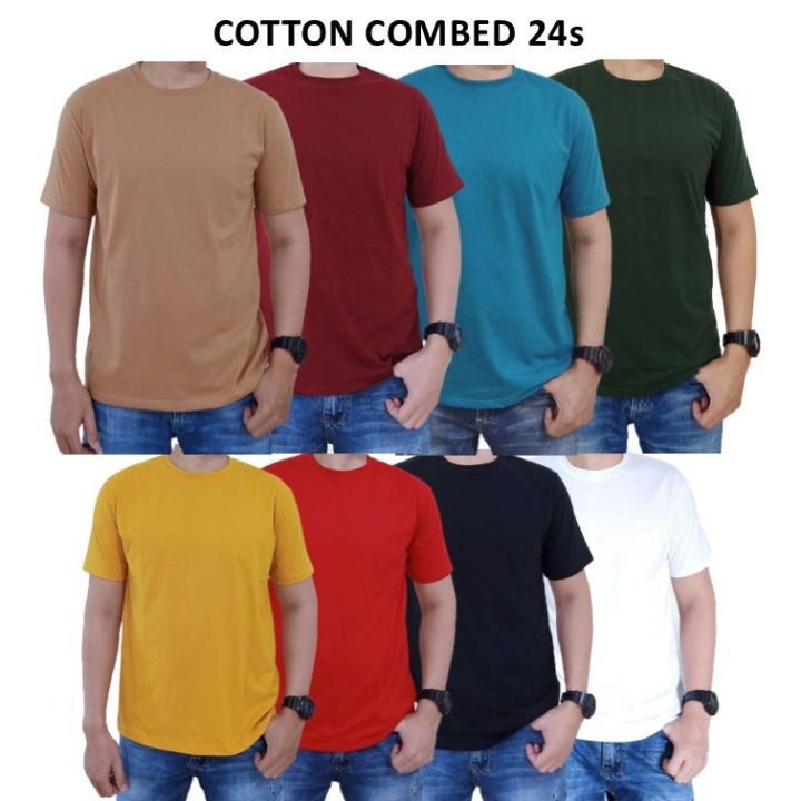 KAOS POLOS LENGAN PENDEK COTTON COMBED 24S ATASAN ONECK PRIA WANITA