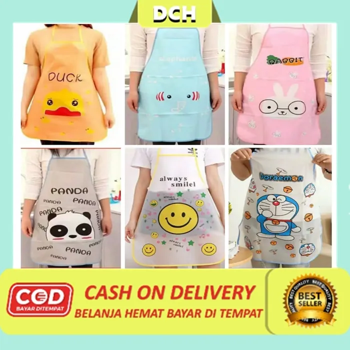 Termurah Celemek Masak Apron Karakter Lucu Waterproof Anti Air