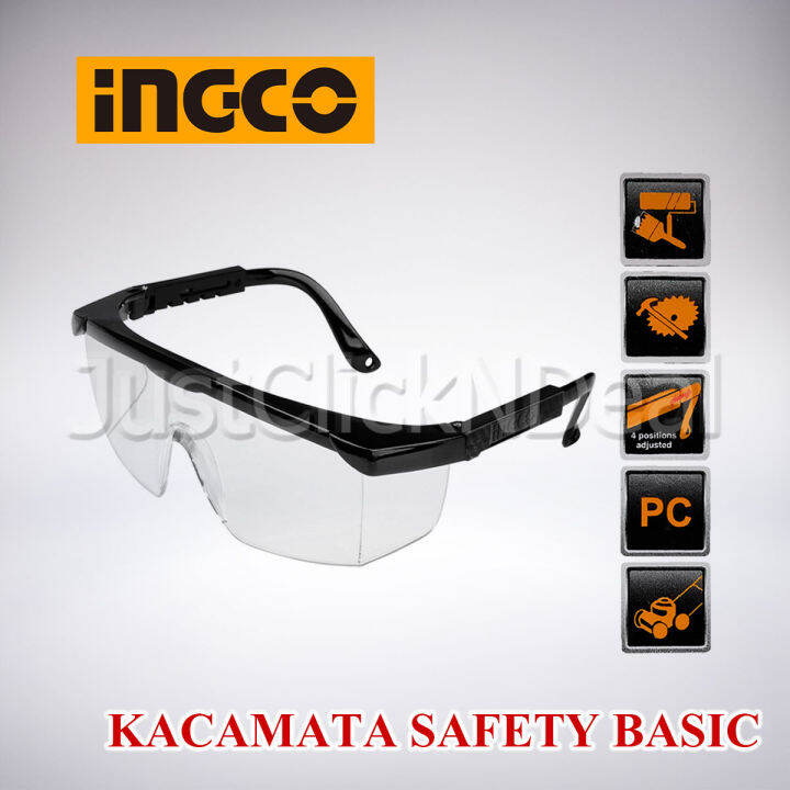 Ingco Kacamata Kerja Proyek Goggle Clear Safety Glass Kaca Mata Gurinda