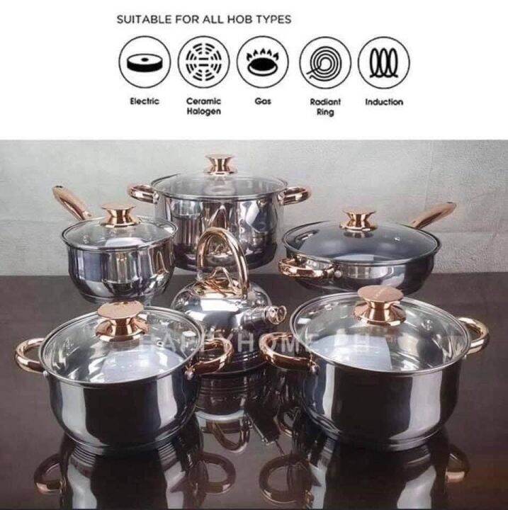 Sale Kaisa Villa Pieces Stainless Steel Induction Cookware Set