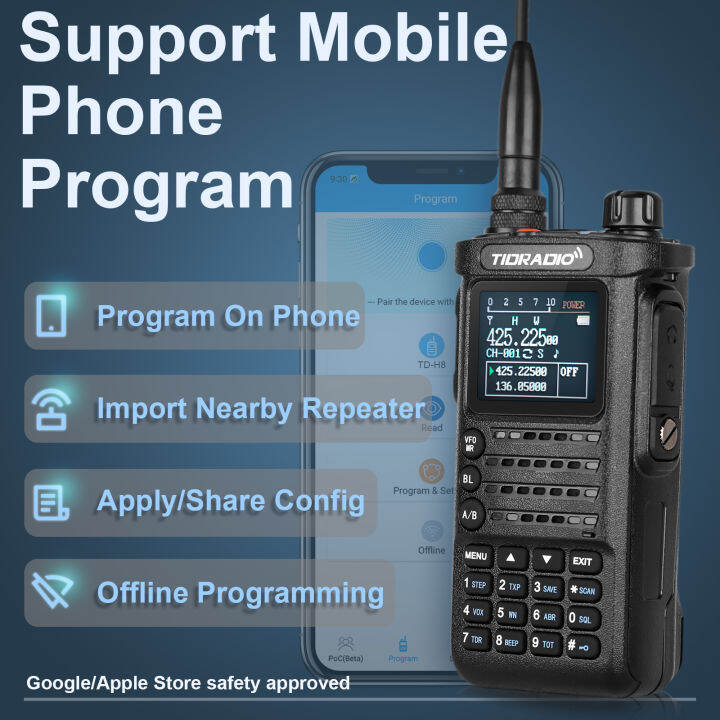 TIDRADIO H8 10W GMRS Radio APP Wireless Programmable GMRS Repeater