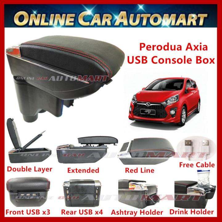 Perodua Axia Usb Charger Port Pvc Adjustable Arm Rest Armrest Center