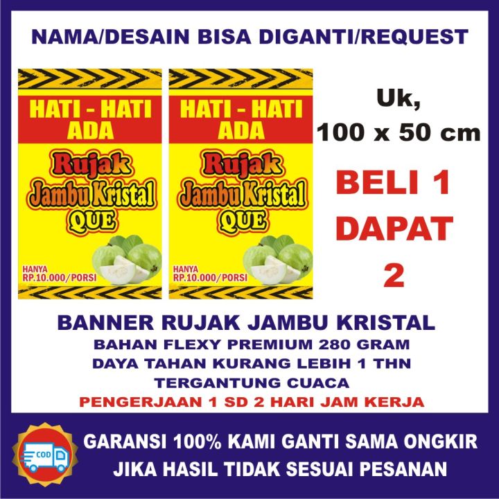 Banner Jualan Rujak Jambu Kristal Banner Jual Rujak Jambu Kristal