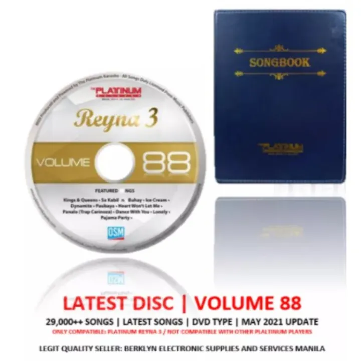 Cash On Delivery Platinum Reyna 3 Songbook Songlist Updated CD As