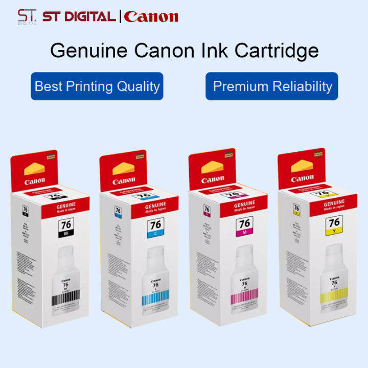 Original Canon 76 Pigment Black Cyan Magenta Yellow Refill Ink